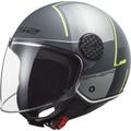 LS2 OF558 Sphere Lux Firm Casco Jet, nero-grigio-argento, dimensione XS