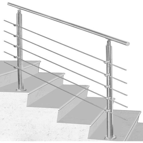 Randaco Treppengeländer Edelstahl Geländer Balkongeländer Ø 42mm für Innen und Außen Garten