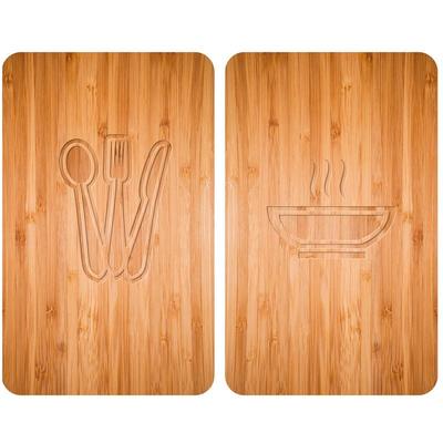 WENKO Herdabdeckplatte Universal Lunch 2er Set, für alle Herdarten, Mehrfarbig, Gehärtetes Glas Image