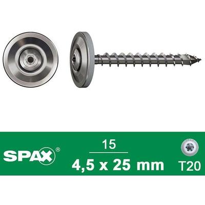 Spenglerschraube A2 4,5x25 mm + Dichtscheibe 20 mm m, 15 Stück - Spax Image