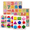 Puzzle en bois 3D pour enfants d'âge alth alphabet nombre forme tableau assressenti