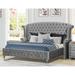 Best Master Furniture Platform Upholstered Velvet Crushed Wingback Bed