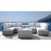 LSI 9 Piece Rattan Sectional Seating Group with Cushions