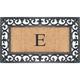 A1HC Rubber and Coir Paisley Border Monogrammed Outdoor Doormat Black, 18"X30"