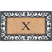 A1HC Rubber and Coir Paisley Border Monogrammed Outdoor Doormat Black, 18"X30"