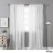 Aurora Home Tulle Overlay Pippin Faux Linen 84-inch Curtain Panel Pair - 52 x 84