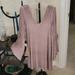 American Eagle Outfitters Dresses | Aeo Medium Rose Color V-Neck/Back Tie Dress. Open Bell Sleeves. Faded Look. | Color: Pink | Size: M