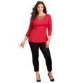 Plus Size Women's Curvy Collection Crisscross Top by Catherines in Classic Red (Size 2X)