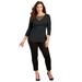 Plus Size Women's Curvy Collection Crisscross Top by Catherines in Black (Size 3X)