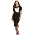 Plus Size Women's Curvy Color Block Top by Catherines in Black Ivory (Size 4X)