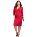 Plus Size Women's Curvy Collection Wrap Dress by Catherines in Classic Red (Size 5X)