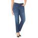 Plus Size Women's Right Fit® Moderately Curvy Modern Slim Leg Jean by Catherines in Bombay Wash (Size 32 W)