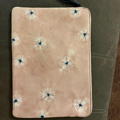 Anthropologie Computers, Laptops & Parts | Anthropologie Pink White And Blue Tie Dyed Leather Computer Case | Color: Pink/White | Size: Os