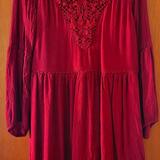 American Eagle Outfitters Dresses | American Eagle Outfitters Bohemian Lace Fit & Flare Burgundy Dress Small | Color: Red | Size: S