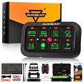 Auxbeam 8 Gang Switch Panel GA80, Universal Circuit Control Relay System Box with Automatic Dimmable On-Off LED Switch Pod Touch Switch Box for Car Pickup Truck Boat UTV SUV, Green 2 Year Warranty