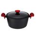 Hamilton Beach 4.2 qt. Non-Stick Aluminum Round Dutch Oven Non Stick/Enameled Cast Iron/Cast Iron in Black/Gray | 7 H x 7 W in | Wayfair HAW110