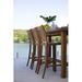 Summer Classics Croquet 30" Patio Bar Stool w/ Cushion Wood in Brown/White | 44.875 H x 16.875 W x 22 D in | Wayfair 28384+C0366101W6101