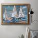 Longshore Tides Pop Regatta II - Picture Frame Painting on Canvas Canvas, Solid Wood in Blue/Brown | 16 H x 20 W x 2.5 D in | Wayfair