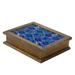 Foundry Select Loudon San Martin Wood & Cotton Tea Box Wood in Blue/Brown | 2.7 H x 10.75 W x 8.75 D in | Wayfair F965525174CA4786BB4F586B48D898A9