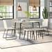Trent Austin Design® Mossman 6 - Person Dining Set Wood/Upholstered/Metal in White | 29.5 H x 47.42 W x 47.42 D in | Wayfair