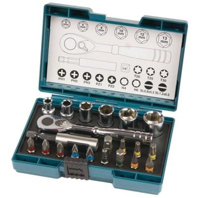 Makita - Bit-Set + Magnetischer Bithalter + Ratschenschlüssel (21tlg.) B-54081