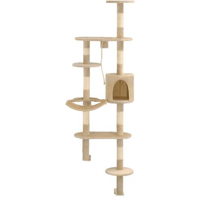 Wandkratzbaum mit Sisal-Kratzsäulen 194 cm Beige - Vidaxl Image