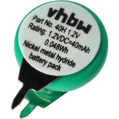 Knopfzellen Akku Typ V40H (NiMH, 40mAh, 1.2V) - 1 Zelle, 2 Pins Printanschluss, wiederaufladbar