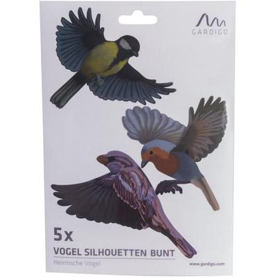 Gardigo - Vogelsilhouette heimische Vögel bunt 5 teilig
