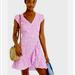 J. Crew Dresses | J. Crew Pink Floral Ruffle Front Faux Wrap Dress | Color: Pink/White | Size: 10