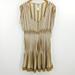 Anthropologie Dresses | Anthropologie Nick & Mo Antique Gold & Oatmeal Pleated Striped Tunic Dress M | Color: Green/Tan | Size: M