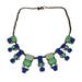 J. Crew Jewelry | J. Crew Gold Tone Green Blue Costume Womens Jewelry Statement Necklace | Color: Blue/Gold | Size: Os