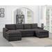 Black/Brown Sectional - Ebern Designs Subir 118" Wide Microfiber/Microsuede Symmetrical Modular Corner Sectional Microfiber/Microsuede | Wayfair