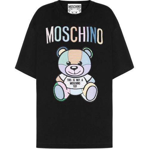 Moschino T-shirt Aus Bio-baumwoll-jersey Teddy Patchwork