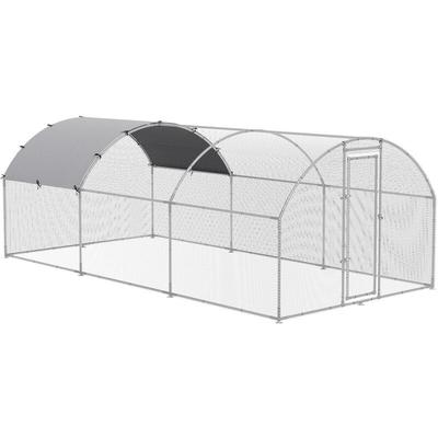 Pawhut - Hühnerstall Haustierkäfig xxl 280 x 570 x 197 cm Outdoor Geflügelstall für Hühnerkäfig mit