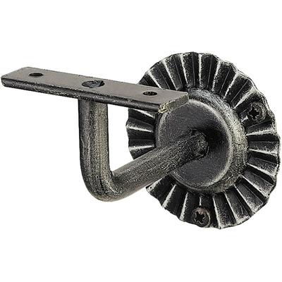 Handlaufträger mit Winkel, Wandabstand 90, schwarz lackiert, patiniert Image