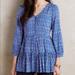 Anthropologie Tops | Anthropologie Maeve Lila Tiered Tunic | Color: Blue/White | Size: Xs