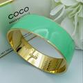 J. Crew Jewelry | J. Crew Mint Green Color Enamel & Gold Tone Slide On Bangle Bracelet | Color: Gold/Green | Size: Os