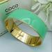 J. Crew Jewelry | J. Crew Mint Green Color Enamel & Gold Tone Slide On Bangle Bracelet | Color: Gold/Green | Size: Os