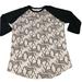 Lularoe Tops | Lularoe Unicorn Print Randy Raglan Baseball T Shirt Casual Fun Womens M | Color: Black/Purple | Size: M