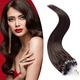 22 inches SEGO Micro Loop Hair Extensions Real Human Hair 100 Strands [#2 Dark Brown] Remy Pre Bonded Micro Ring Beads Straight Balayage Invisible (50g)