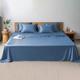 LINENWALAS King Size Bed Sheet Set, 300 Thread Count, 100% Bamboo Bedding Set, Cooling Silk Sheets Set with 1 Fitted Sheet, 1 Flat Sheet & 2 Pillowcases (King, Bahamas Blue)