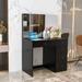 Boahaus LLC Matilda Vanity & Mirror Wood in Black/Brown | 54 H x 38 W x 15 D in | Wayfair 1613-02