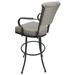 Red Barrel Studio® Miami Extra Tall 34" Metal Bar Stool Wood Arm - Noam Base - Portwood Ash - Black Upholstered/Metal in Gray | Wayfair