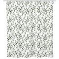 Rideau de douche en textile blanc/vert l.180 x H.200 cm, Ninon - Centrale Brico