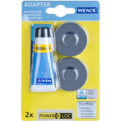 WENKO Power-Loc® Adapter Premium/Classic, Befestigen ohne bohren, Silber glänzend, Kunststoff chrom