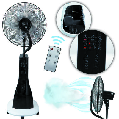Tronitechnik - Stand-Ventilator mit Wasser-Kühlung Sprühnebel Raumbefeuchter, Fernbedienung, 90