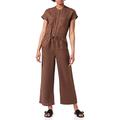 TOM TAILOR Damen Leinen Overall 1031369, 29521 - Chocolate Brown, 38