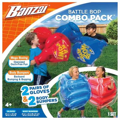 Banzai Battle Bop Combo Pack w/ Inflatable Gloves & Body Bumpers, 2 Pairs Each - Blue - 4.6