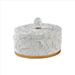 Jewelry Box with Baroque Scroll Design and Crystal Accent - White - 8.25 H x 6.25 W x 9.5 L Inches