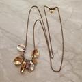 J. Crew Jewelry | J. Crew Gold Silver Petals Rhinestones Crystals Flower Charm Statement Necklace | Color: Gold/Silver | Size: Os